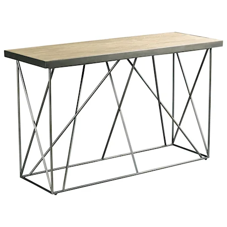 Contemporary Sofa Table with Geometric Base